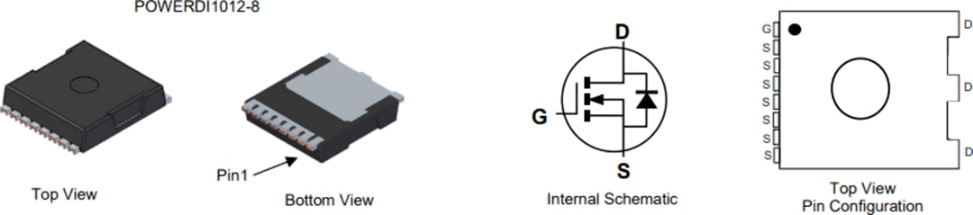 Schéma - Diodes Incorporated MOSFET à mode d'amélioration automobile DMTH8001STLWQ