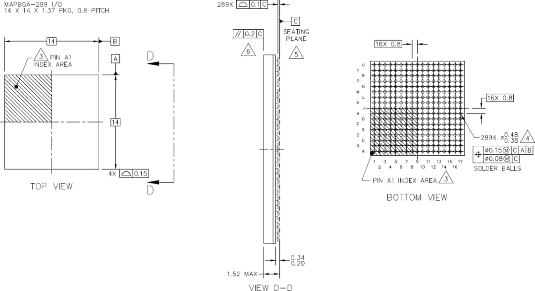 Plan mécanique - NXP Semiconductors Microcontrôleur de croisement RT117H i.MX