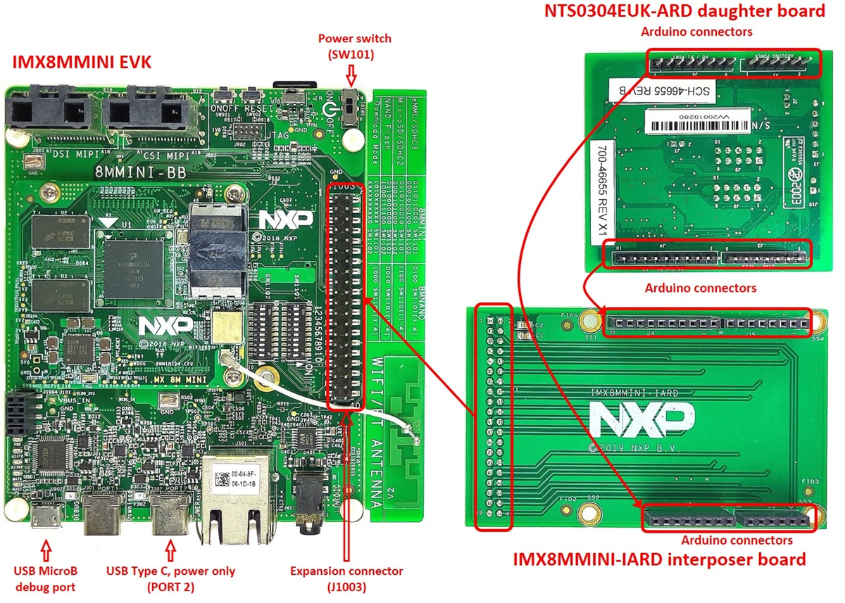 NXP Semiconductors Carte d'évaluation de décalage de niveau NTS0304EUK-ARD