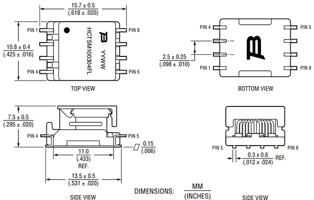 Bourns Transformateur de puissance d'isolation HCTSM100304FL