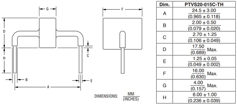 Bourns Diode PTVS à courant élevé PTVS20-015C-TH