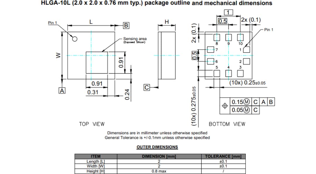 STMicroelectronics Capteur de nano pression MEMS haute performance LPS22CH