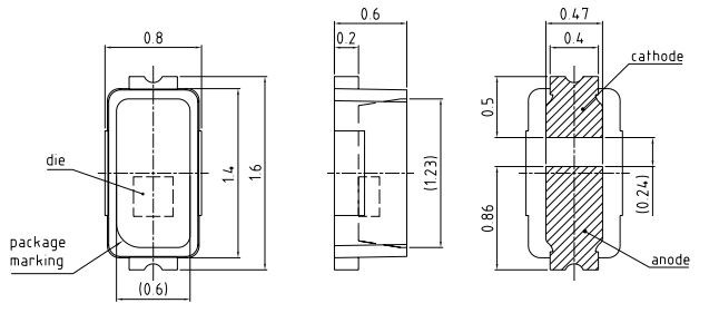 Plan mécanique - ams OSRAM LED DELSS1.12 FIREFLY® E1608 CT