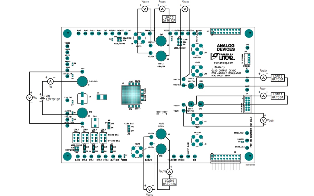 Analog Devices Inc. Circuit de démonstration DC2810A LTM4673
