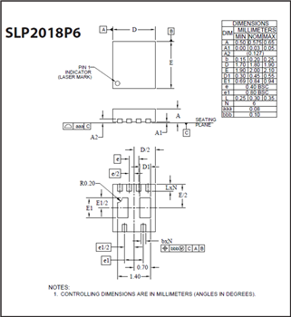 Plan mécanique - Semtech Diodes TVS haute surtension PowerClamp™
