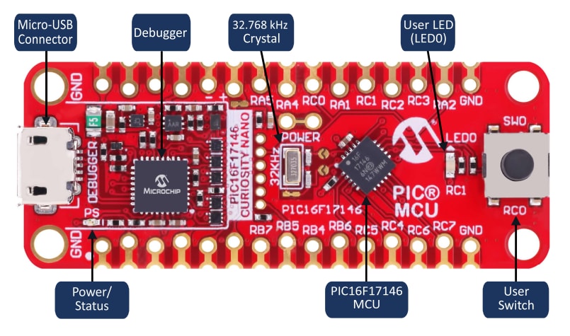 Microchip Technology Kit d'évaluation Curiosity Nano PIC16F17146