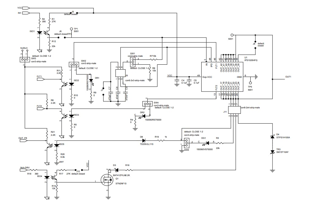 Schéma - STMicroelectronics Carte d'extension STEVAL-IFP040V1