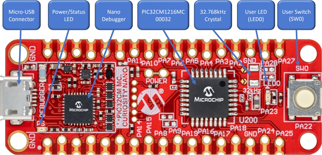 Microchip Technology Kit PIC32CM MC00 Curiosity Nano (EV10N93A)