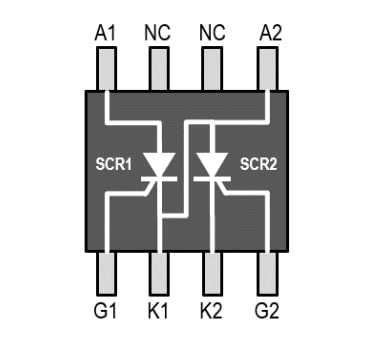 Schéma du circuit d'application - IXYS Doubles SCR sensibles 1,5 A STS802U2SRP