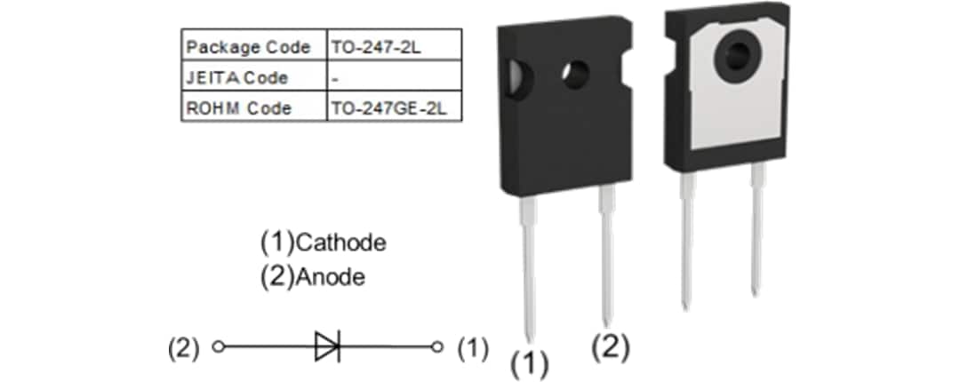 Plan mécanique - ROHM Semiconductor Diodes à récupération ultra-rapide RFx30TZ6S et RFx60TZ6S