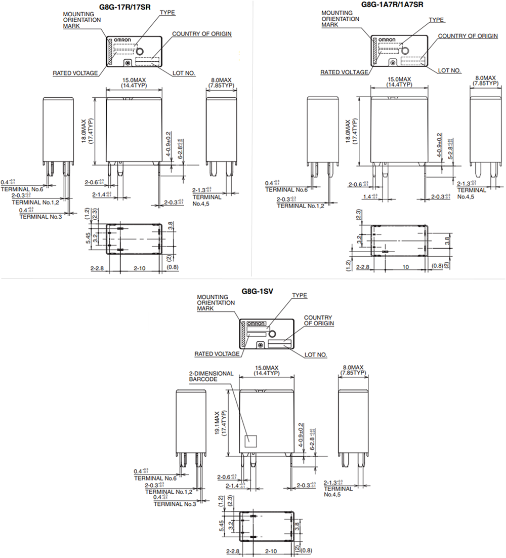 Omron Electronics Relais PCB G8G pour l'automobile
