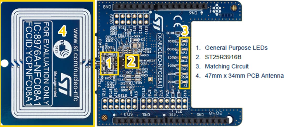 STMicroelectronics Carte d'extension de lecteur de carte CCP X-NUCLEO-NFC08A1