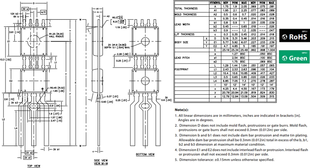 Plan mécanique - ams OSRAM Capteur de position magnétique haute résolution AS5172E