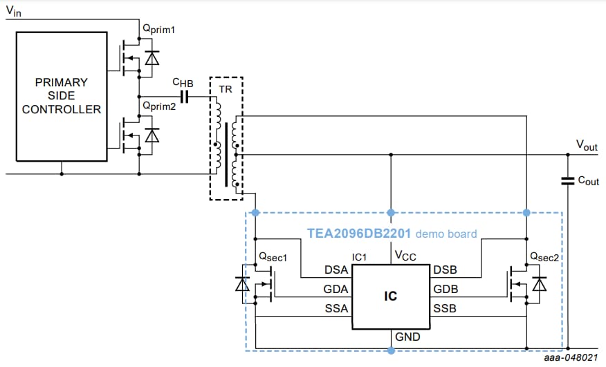 Schéma de principe - NXP Semiconductors Carte d'évaluation TEA2096DB2201