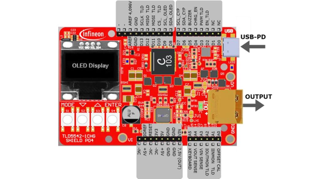 Infineon Technologies Carte d'évaluation TLD5542-1CHG_SHIELD