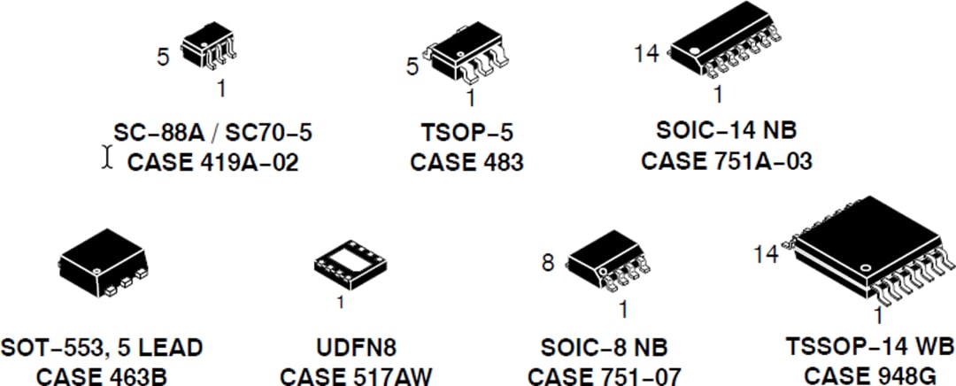 Plan mécanique - onsemi Amplificateurs opérationnels NCS2023x et NCV2023x