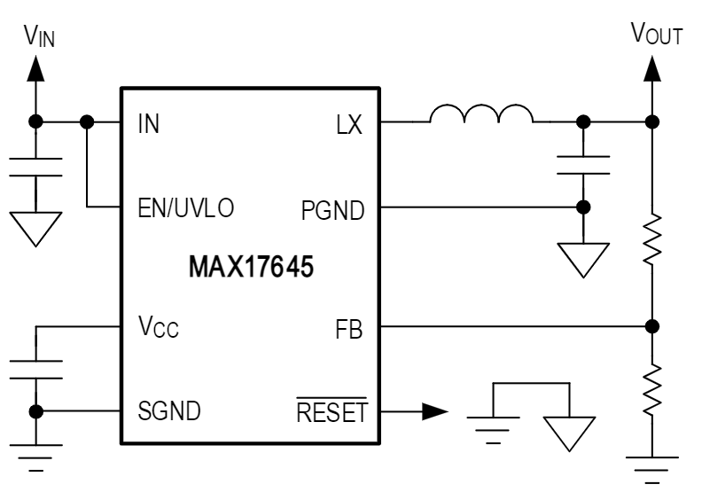 Analog Devices / Maxim Integrated Convertisseurs CC-CC Buck synchrones MAX17645