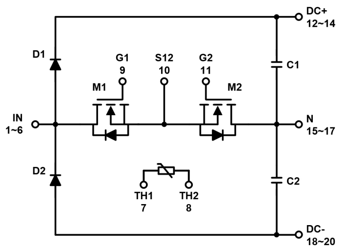 Schéma - onsemi Modules au carbure de silicium (SiC) NXH020U90MNF2