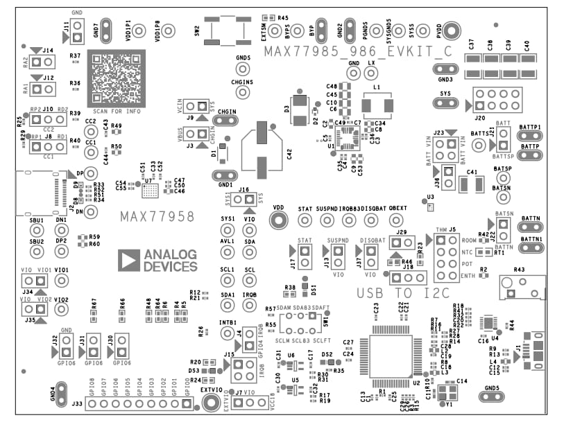 Circuit de localisation - Analog Devices / Maxim Integrated Kits d'évaluation MAX77985/MAX77986