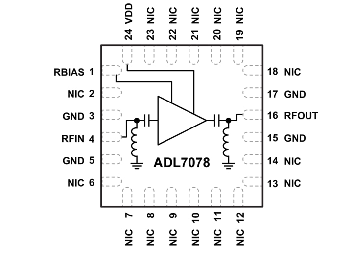 Circuit de localisation - Analog Devices Inc. Amplificateurs à faible bruit ADL7078