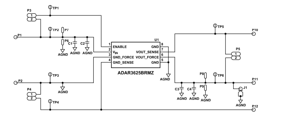 Schéma - Analog Devices Inc. Carte d'évaluation EVAL-ADR3625EBZ