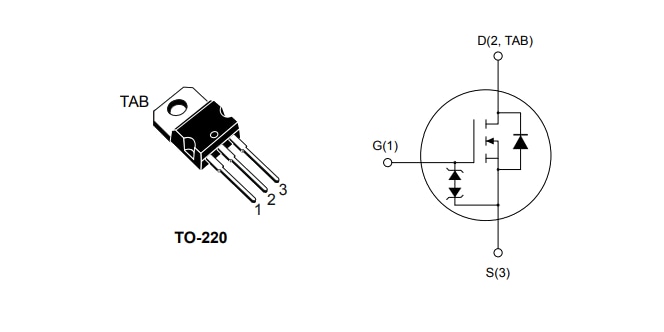 Schéma du circuit d'application - STMicroelectronics MOSFET de puissance MDmesh K6 STP80N600K6