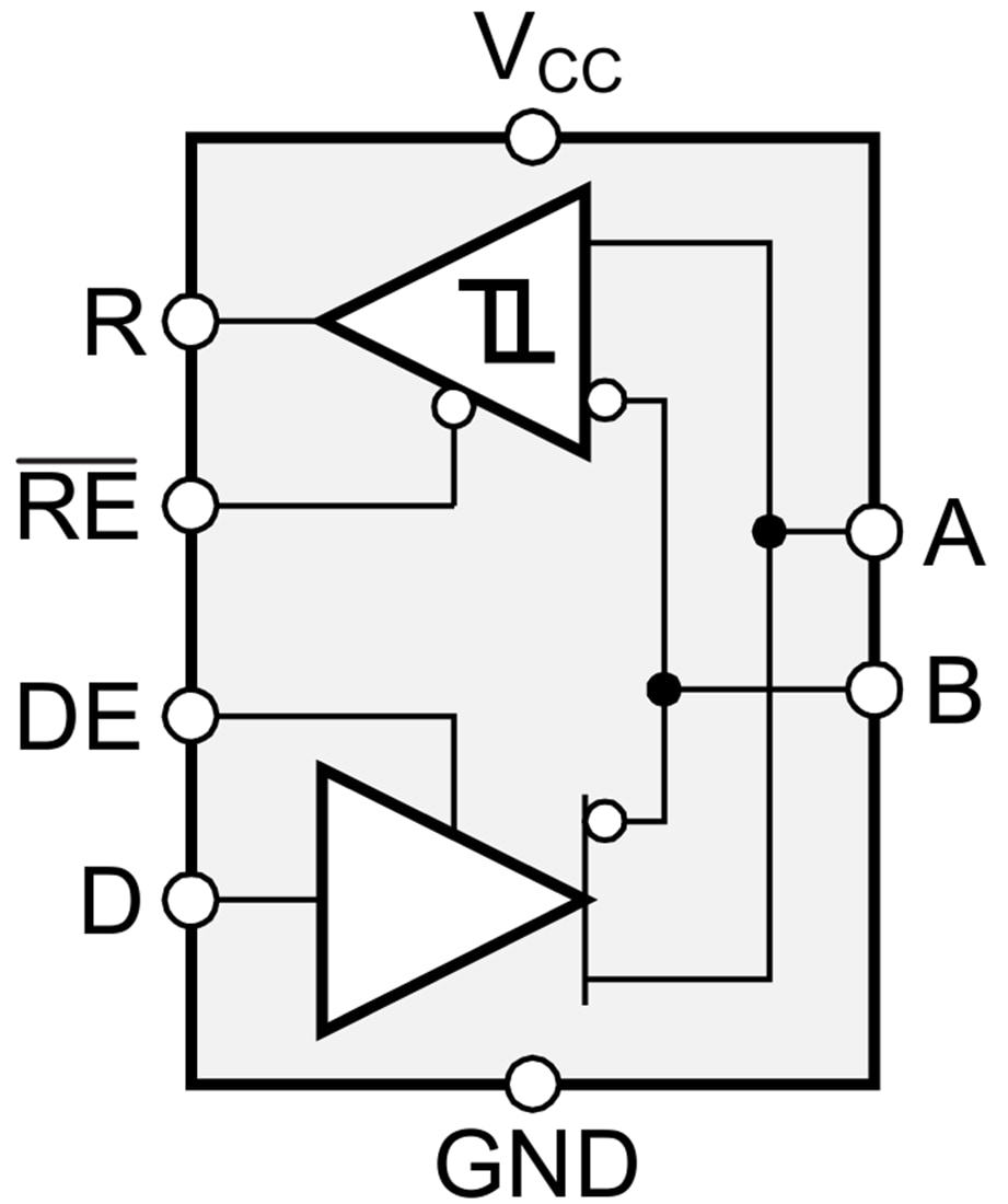 Schéma de principe - Texas Instruments Émetteurs-récepteurs RS-485 à faible puissance SNx5HVD308xE
