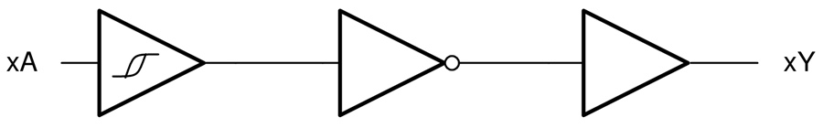 Schéma de principe - Texas Instruments Convertisseurs hexagonaux à bascule de Schmitt SN74LV14B-EP