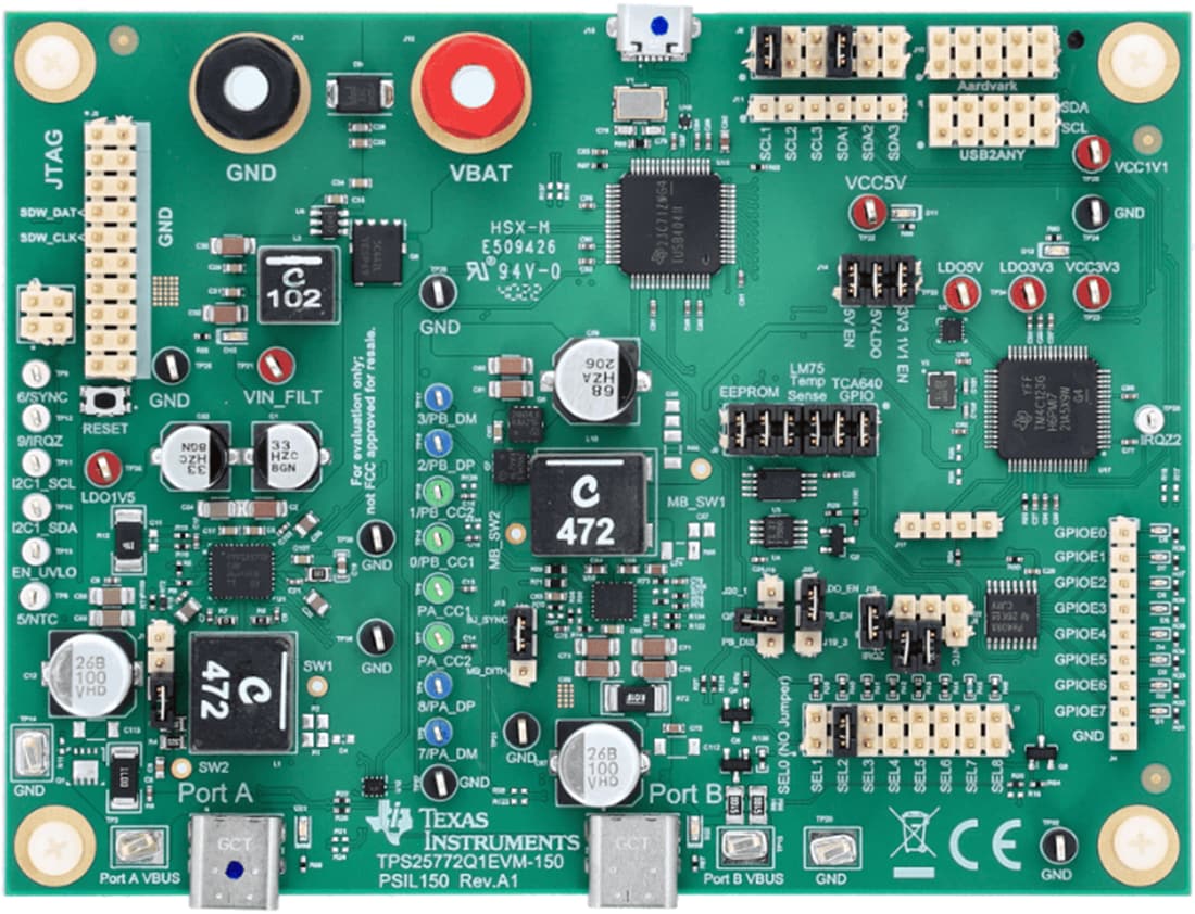 Plan mécanique - Texas Instruments Module d'évaluation d'alimentation TPS25772Q1EVM-150