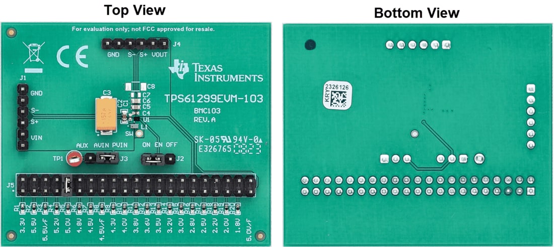 Plan mécanique - Texas Instruments Module d'évaluation de convertisseur TPS61299EVM-103