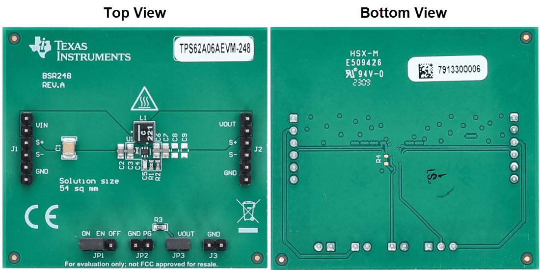 Plan mécanique - Texas Instruments Module d'évaluation de convertisseur TPS62A06AEVM-248