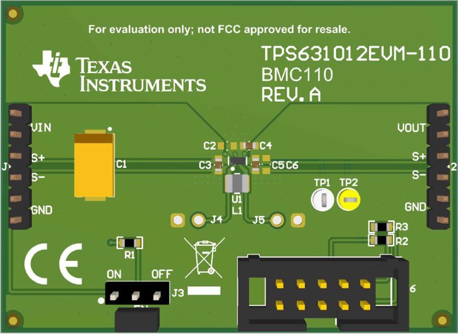Plan mécanique - Texas Instruments Module d'évaluation du convertisseur TPS631012EVM