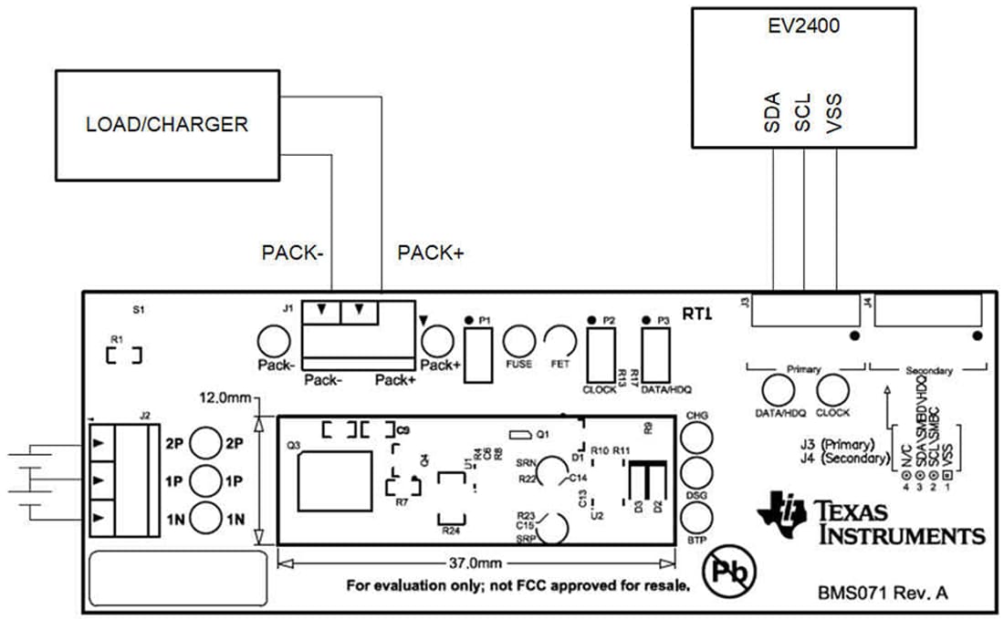Plan mécanique - Texas Instruments EVM de jauge de charge de batterie bq28Z620EVM-071