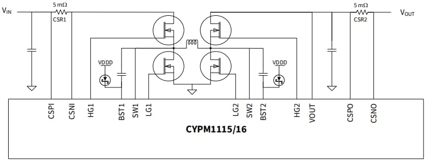 Schéma - Infineon Technologies Microcontrôleurs haute tension EZ-PD™ PG1-B1 USB Type-C™