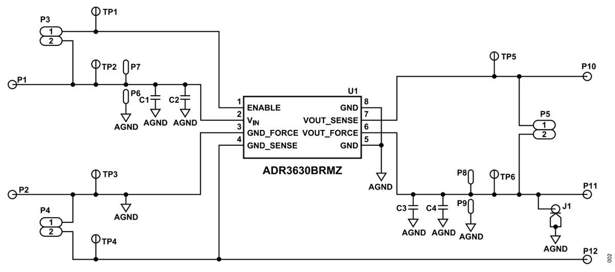 Schéma - Analog Devices Inc. Carte d'évaluation EVAL-ADR3630EBZ