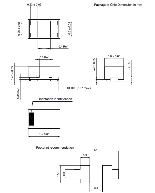 Plan mécanique - Vishay Diode de protection DES VETH100A1DD1