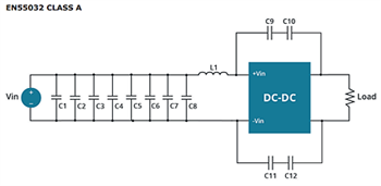 Schéma du circuit d'application - CUI Inc Convertisseurs CC-CC PRC60W