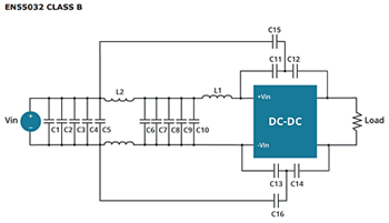 Schéma du circuit d'application - CUI Inc Convertisseurs CC-CC PRC60W