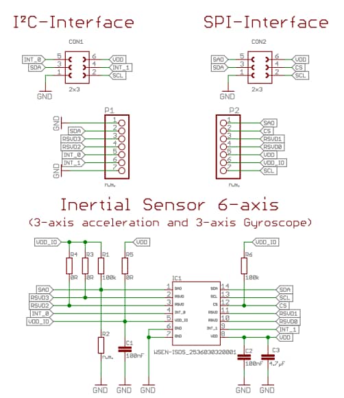 Schéma - Würth Elektronik Carte d’évaluation de capteur IMU 6 axes WSEN-EVAL