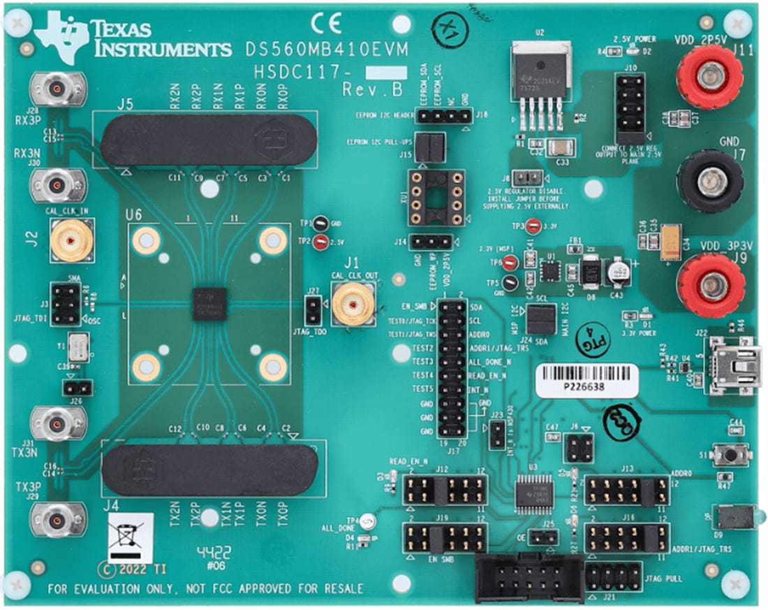 Plan mécanique - Texas Instruments Module d'évaluation (EVM) de resynchroniseur DS560DF410EVM