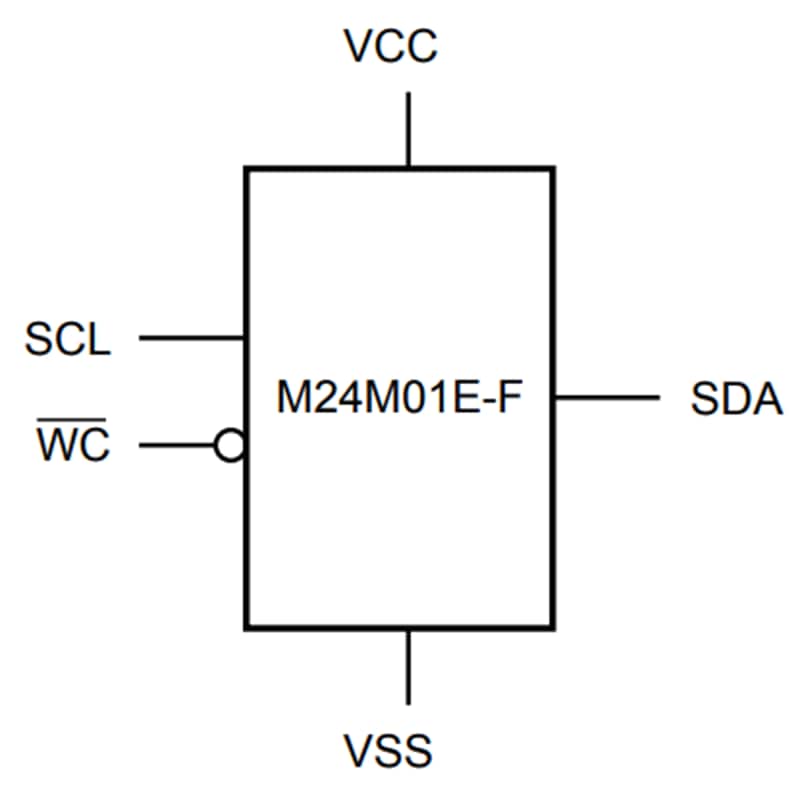 Schéma du circuit d'application - STMicroelectronics EEPROM de bus I²C série 1 Mbit M24M01E-F