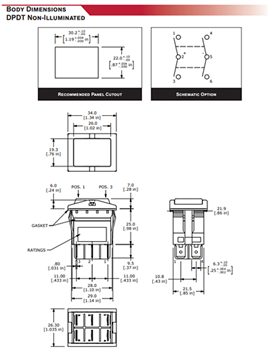 Chart - E-Switch RB5 Rocker Switches