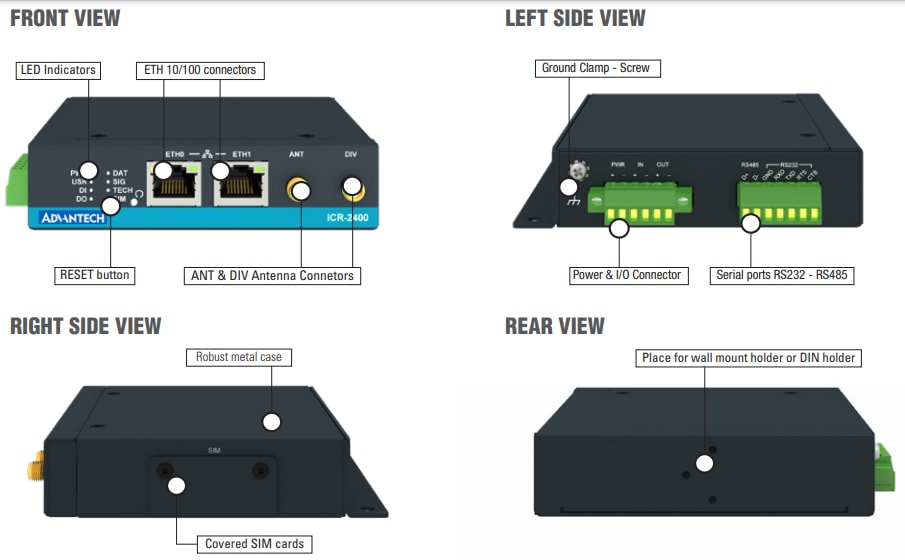 Advantech Routeur 4G industriel d'entrée de gamme ICR-2441