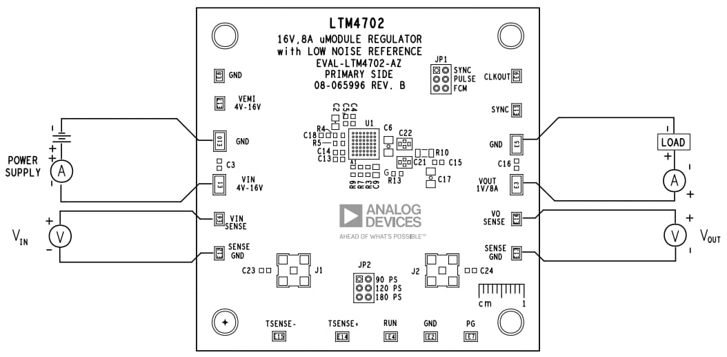 Schéma du circuit d'application - Analog Devices Inc.  Carte d'évaluation EVAL-LTM4702-AZ 