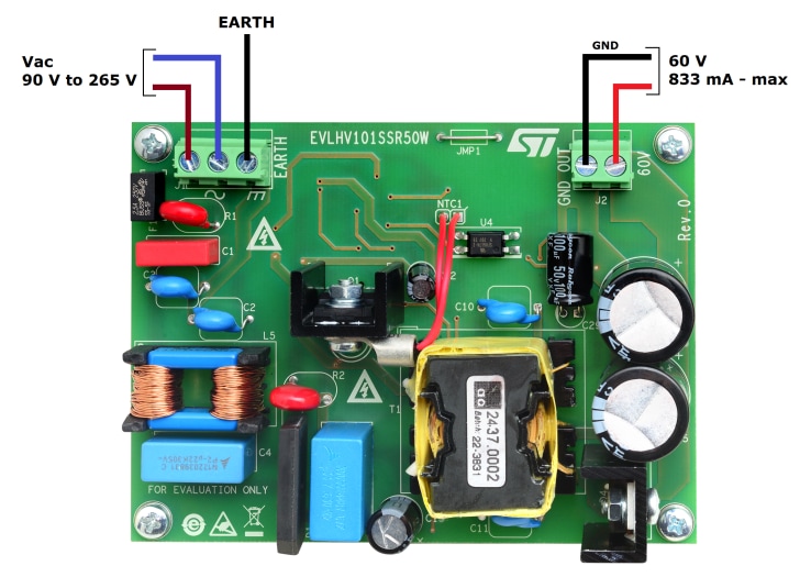 STMicroelectronics Convertisseur 50 W EVLHV101SSR50W