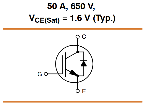 Schéma du circuit d'application - onsemi IGBT AFGHL50T65RQDN 650V 50A