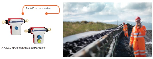 Schneider Electric Commutateurs à traction de câble d'arrêt d'urgence XY2C