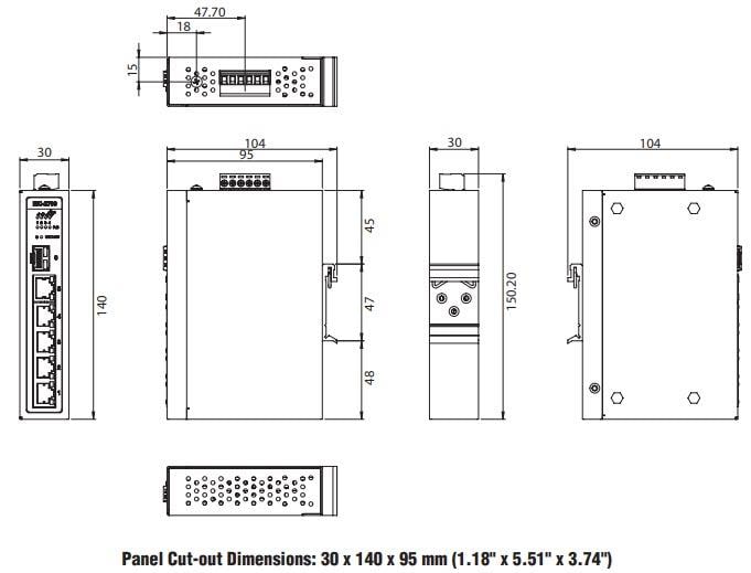 Advantech Commutateurs Ethernet non gérés EKI-2706G-1GFPI