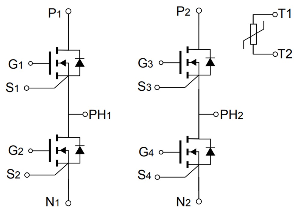 Schéma - STMicroelectronics Module d'alimlentation M1F45M12W2-1LA ACEPACK DMT-32