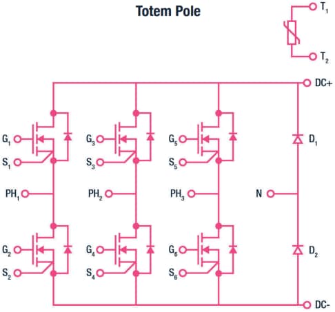 Schéma du circuit d'application - STMicroelectronics Module d'alimentation SiC ACEPACK DMT‑32 M1TP80M12W2-2LA